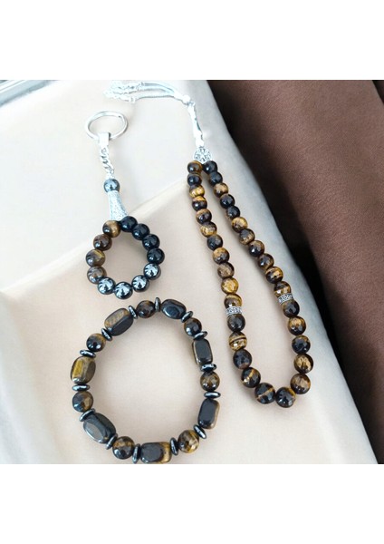 Kaplan Gözü Tesbih - Kaplan Gözü Bileklik - Kaplan Gözü Anahtarlık 3 Adet Hediye Seti fiyatları