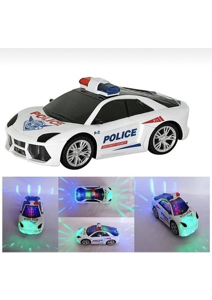 Polis Arabası Pilli Çarptıkça Yön Değiştiren Işıklı Sesli Polis Arabası