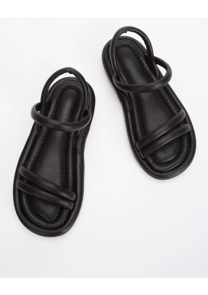 Kadın Yumuşak Tabanlı Rahat Sandalet Siyah indirimleri