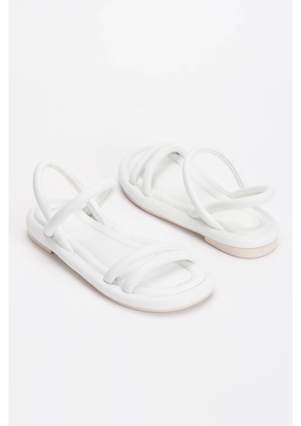 Kadın Yumuşak Tabanlı Rahat Sandalet Beyaz fiyatları