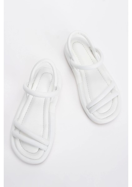 Kadın Yumuşak Tabanlı Rahat Sandalet Beyaz indirimleri