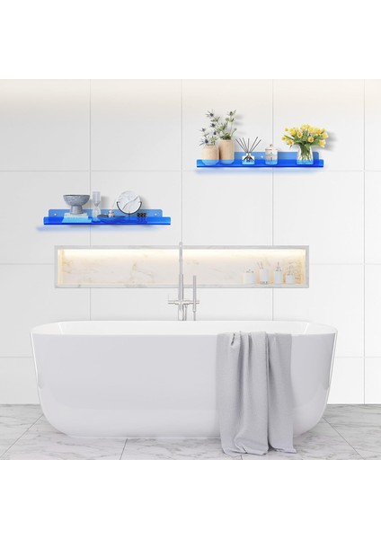 Transparan Mavi Duvar Raf (50 cm x 10 cm ) fırsatları