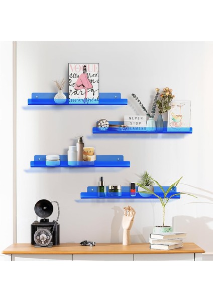 Transparan Mavi Duvar Raf (50 cm x 10 cm ) indirimleri