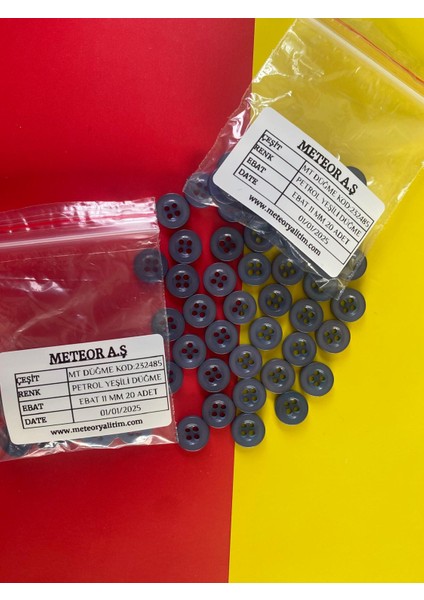 Meteoe Petrolyeşili DÜĞME20 Adet Kod 232485
