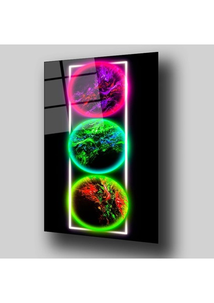 Dünyanın Farklı Renkleri Sanatsal Cam Tablo fiyatları