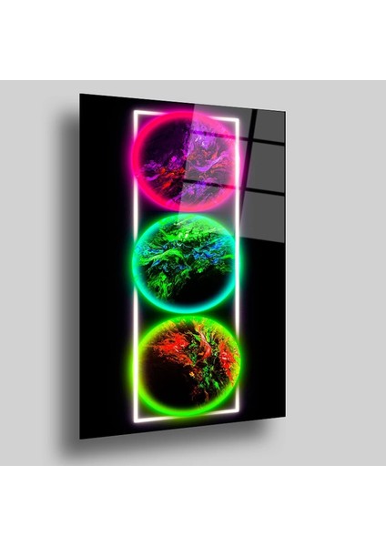 Dünyanın Farklı Renkleri Sanatsal Cam Tablo modelleri