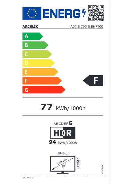 A55 E 795 B 4K Ultra Hd 55" 140 Ekran Google Tv