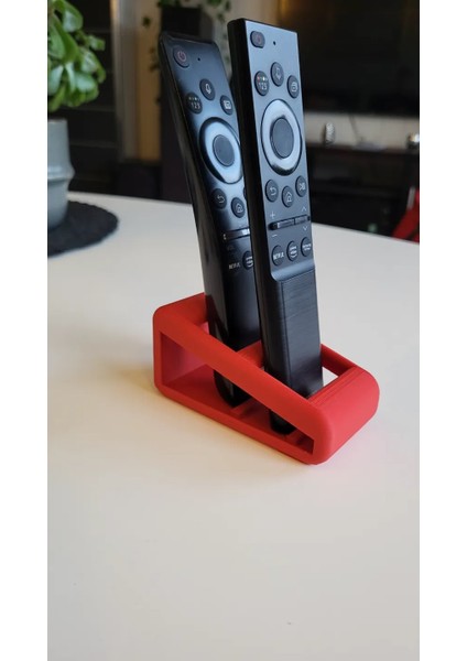 Kumanda Organizer Standı Uzaktan Kumanda Düzenleyici 2 Tv Kumandalık Modern Kırmızı