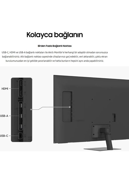 Smart Monitor Tv 43" 109 Ekran- 4K Ultra Hd Görüntü Kalitesi ve Şık Ince Tasarım+Logitech Kablosuz Klavye+Hareketli Askı Aparatı