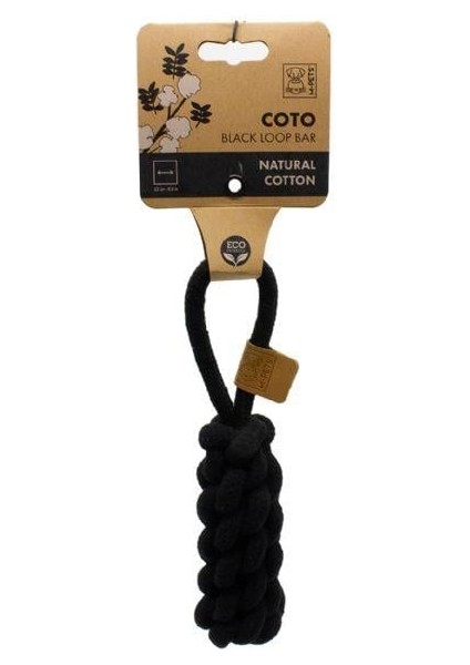 Coto Siyah Loop Bar Örgü Halat Köpek Oyuncağı 22 cm