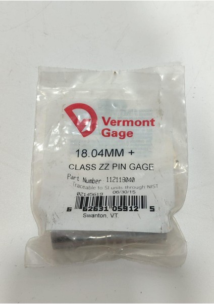 Vermont Gage Çelik Pin Kontrol Eşi 18,04MM fiyatları
