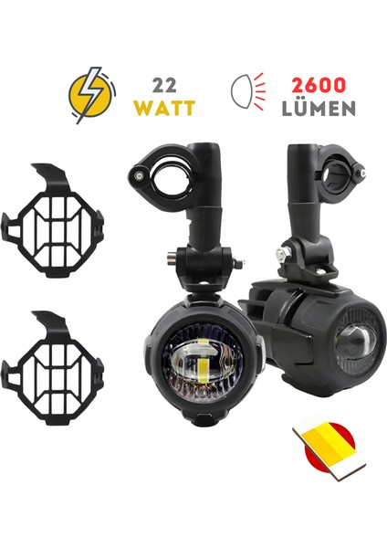 Shark Y 22W Çift Renkli Motosikelt Led Sis Farı fırsatları