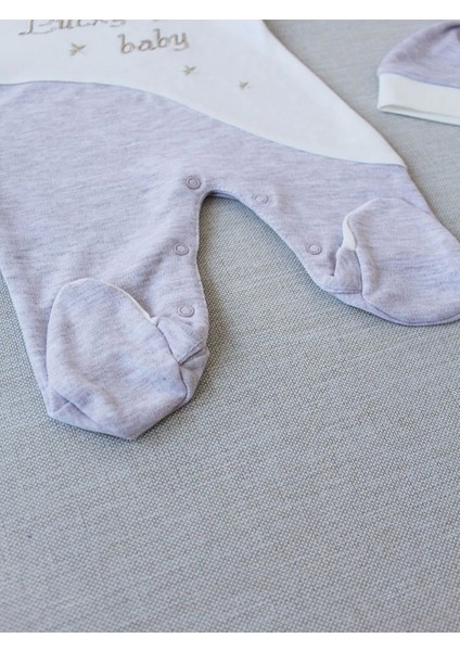 0-3 3-6 Ay Lucky Baby Nakışlı Es Çizgi Boy Şapkalı Erkek Bebek Tulumu modelleri