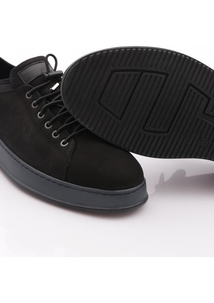 6641 Erkek Kalin Taban Bağcikli Sneaker Ayakkabi