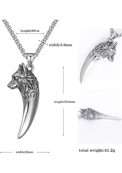 Iskandinav Viking Kurt Kafası Kolye Gotik Dişi Kurt Paslanmaz Çelik Kolye indirimleri