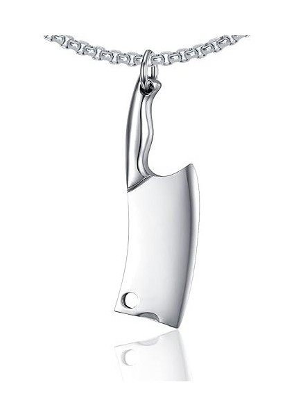 Paslanmaz Çelik Mutfak Bıçağı Kolye Şef Satır Kolye Kadınlar ve Erkekler 60CM modelleri