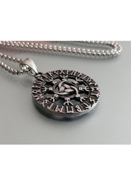 Gotik Tarz Paslanmaz Çelik Kabartma Rune Harfli Celtic Düğüm Viking Kolye fiyatları