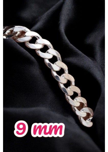 925 Ayar Gümüş 9 mm Gurmet Modeli Erkek Gümüş Bileklik