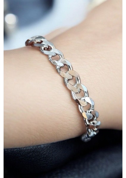 925 Ayar Gümüş 9 mm Gurmet Modeli Erkek Gümüş Bileklik fırsatları