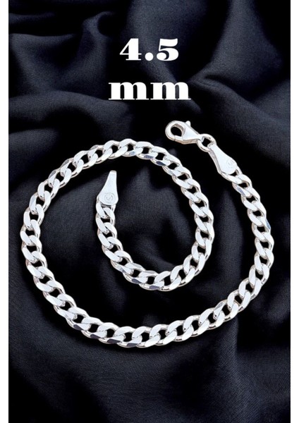 925 Ayar Gümüş 4.5 mm Gurmet Modeli Erkek Gümüş Bileklik