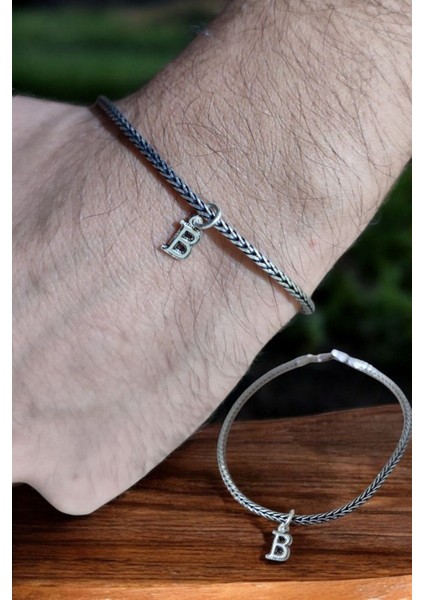 925 Ayar Gümüş 2.5 mm Hasır Harfli Bileklik