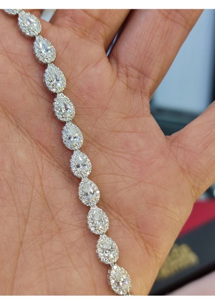 925 Ayar Gümüş Damla Model Su Yolu Kadın Bileklik indirimleri