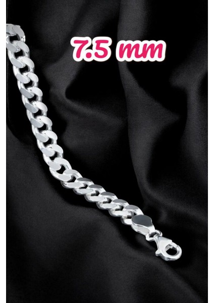 925 Ayar Gümüş 7.5 mm Gurmet Modeli Erkek Gümüş Bileklik