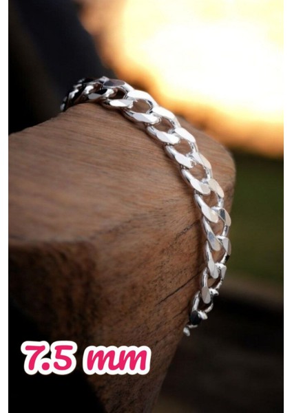 925 Ayar Gümüş 7.5 mm Gurmet Modeli Erkek Gümüş Bileklik fiyatları