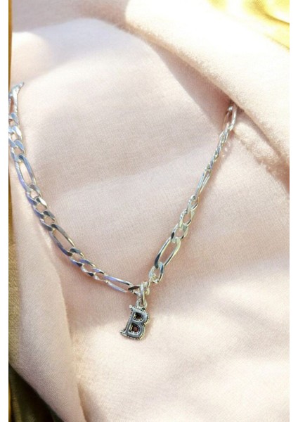 925 Ayar Gümüş 4 mm Harfli Figaro Bileklik indirimleri