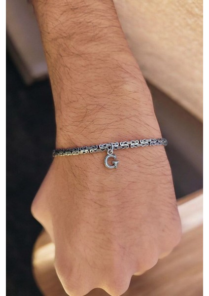925 Ayar Gümüş 3 mm Harfli Ezme Kral Bileklik fırsatları