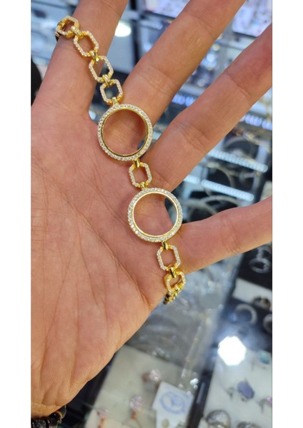 925 Ayar Gümüş Çeyrek Altın Için Gümüş Bileklik indirimleri