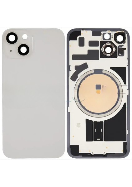 Apple iPhone 14 Plus Full Arka Kapak Orijinal Kemer Lensli (Cam) Beyaz