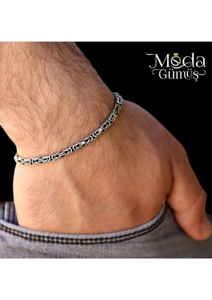 925 Ayar Gümüş 4 mm Yuvarlak Kral Bileklik fırsatları