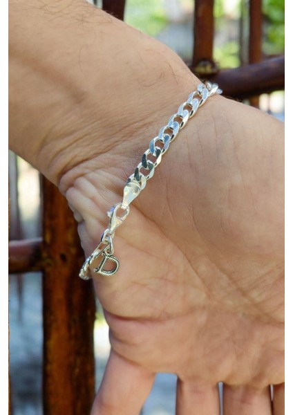 925 Ayar Gümüş 5 mm Harfli Gurmet Bileklik modelleri