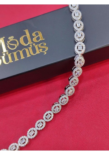 925 Ayar Gümüş Su Yolu Kesim Zirkon Taşlı Su Yolu Kadın Bileklik indirimleri