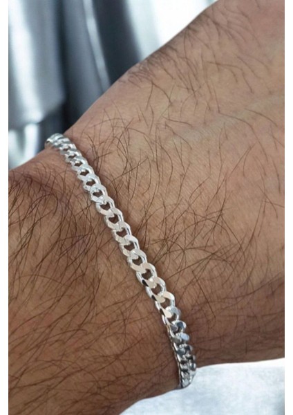 925 Ayar Gümüş 4 mm Gurmet Modeli Erkek Gümüş Bileklik fiyatları