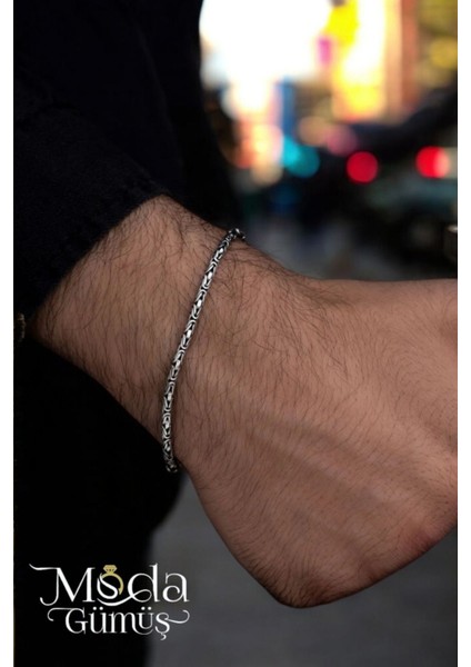 925 Ayar Gümüş Yuvarlak Kral Erkek Bileklik 2 mm fiyatları