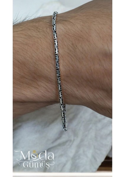 925 Ayar Gümüş Yuvarlak Kral Erkek Bileklik 2 mm fırsatları