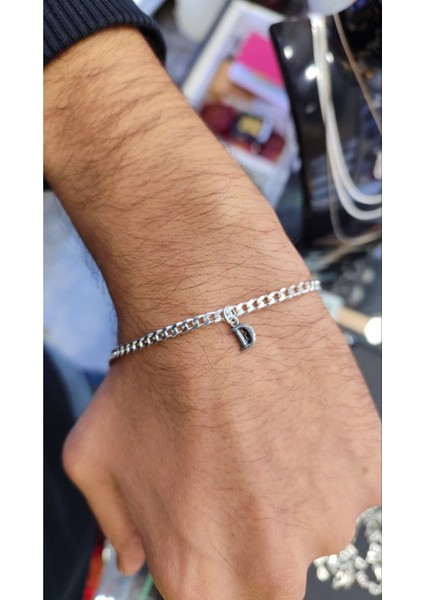 925 Ayar Gümüş 3.5 mm Gurmet Harfli Bileklik modelleri