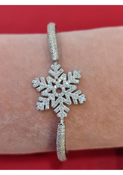 925 Ayar Gümüş Zirkon Taşlı Su Yolu Kar Tanesi Bileklik modelleri