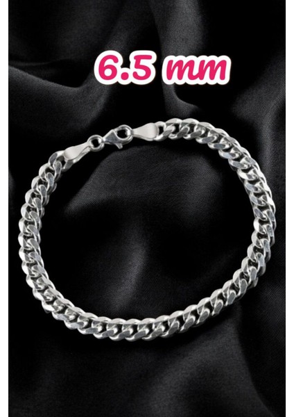 925 Ayar Gümüş 6.5 mm Gurmet Modeli Erkek Gümüş Bileklik