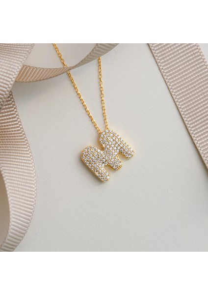 925 Ayar Radyum Kaplama Harfli -M Harfi Gümüş Kolye modelleri