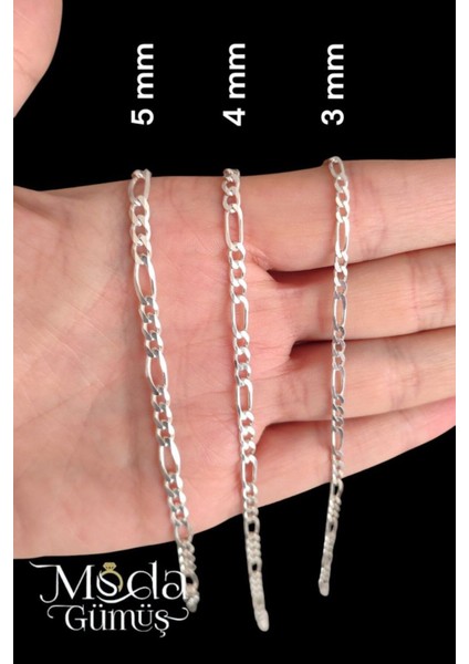 925 Ayar Gümüş Figaro Bileklik, 5 mm Gümüş Bileklik modelleri
