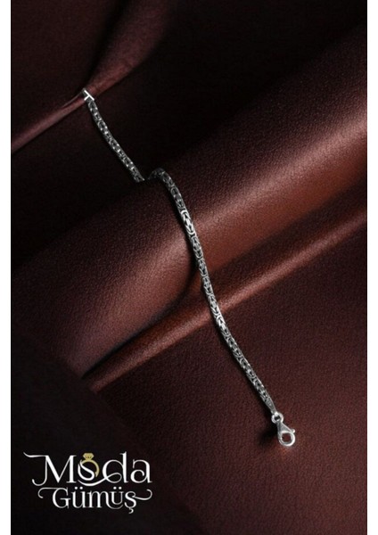 925 Ayar Gümüş Kare Kral Erkek Bileklik 2.8 mm fiyatları