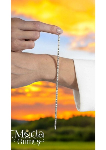 925 Ayar Gümüş Kare Kral Erkek Bileklik 2.8 mm modelleri