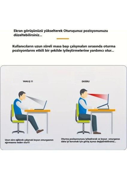 Kademeli Taşınabilir Notebook Yükseltici Standı (Gümüş)