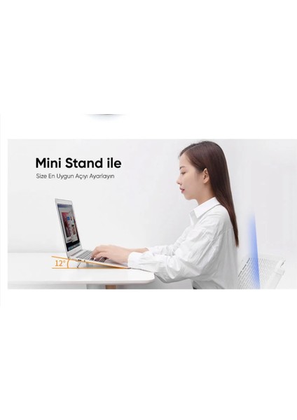 Kademeli Taşınabilir Notebook Yükseltici Standı (Gümüş)