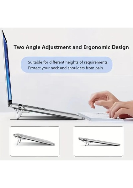 Kademeli Taşınabilir Notebook Yükseltici Standı (Gümüş)