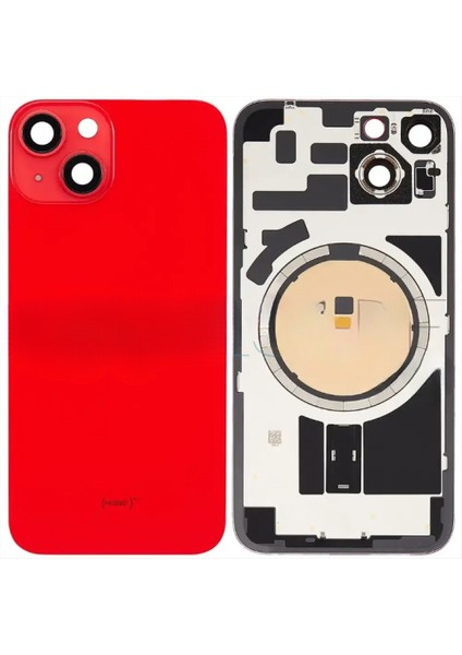 Apple iPhone 14 Plus Full Arka Kapak Orijinal Kemer Lensli (Cam) Kırmızı
