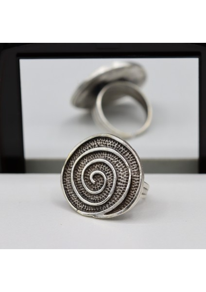 Gümüş Kaplama Helezon Otantik Yüzük